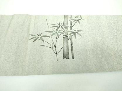 平和屋着物●九寸名古屋帯 手描き 虎 笹竹文 正絹 逸品 DABB4301ps