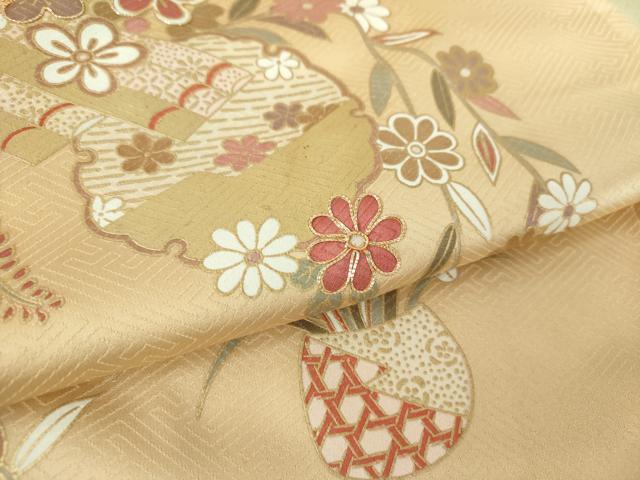 平和屋着物●訪問着 駒刺繍 雪輪花文 花笠 暈し染め 金彩 正絹 逸品 DABB4311ps