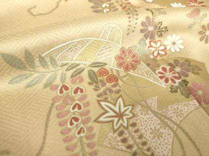 平和屋着物●訪問着 駒刺繍 雪輪花文 花笠 暈し染め 金彩 正絹 逸品 DABB4311ps