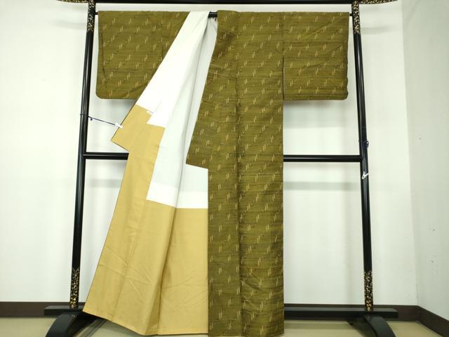 平和屋着物●上質な紬 琉球絣文様 正絹 逸品 DABB4317ps