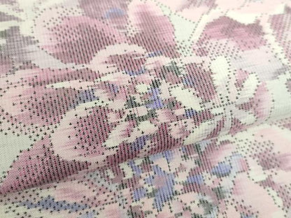 平和屋着物●本場大島紬　白大島　9マルキ　花尽くし　正絹　逸品　DABB4319ps