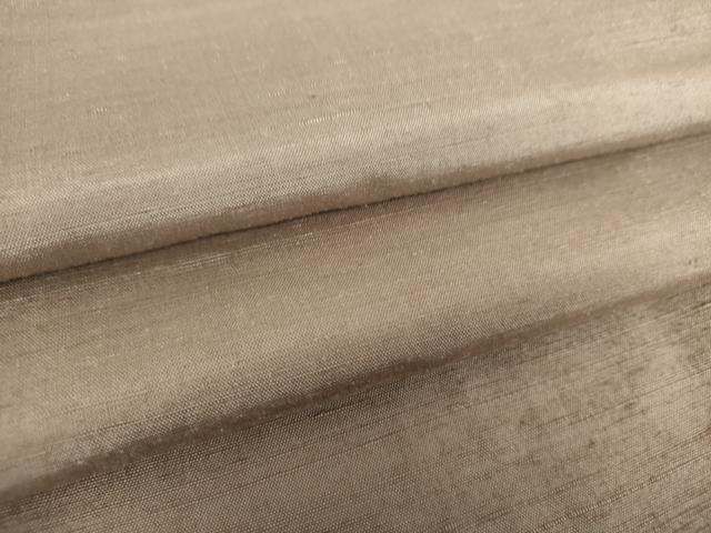平和屋着物●結城紬 色無地 胡桃染色 正絹 逸品 DABB4321ps