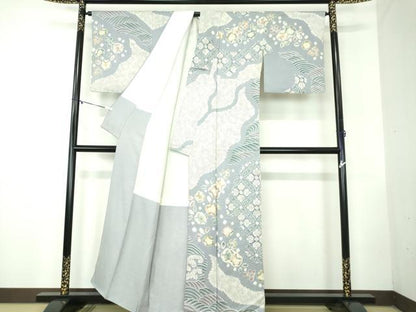 平和屋着物●訪問着　総絞り　辻が花　正絹　逸品　DABB4322ps