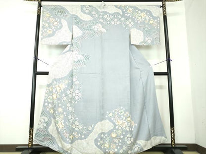 平和屋着物●訪問着　総絞り　辻が花　正絹　逸品　DABB4322ps