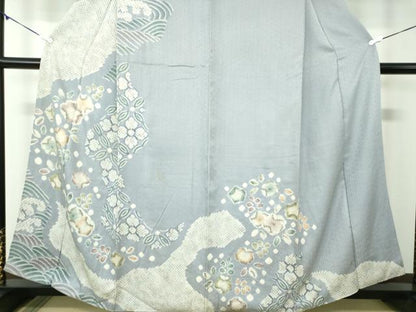 平和屋着物●訪問着　総絞り　辻が花　正絹　逸品　DABB4322ps