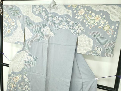 平和屋着物●訪問着　総絞り　辻が花　正絹　逸品　DABB4322ps