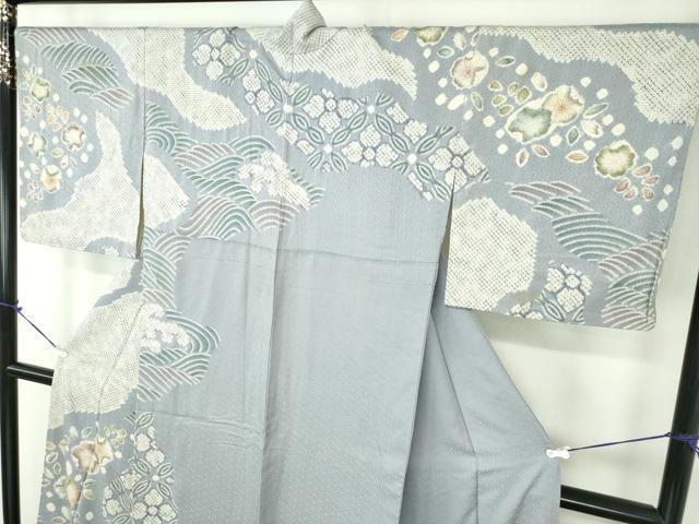 平和屋着物●訪問着　総絞り　辻が花　正絹　逸品　DABB4322ps