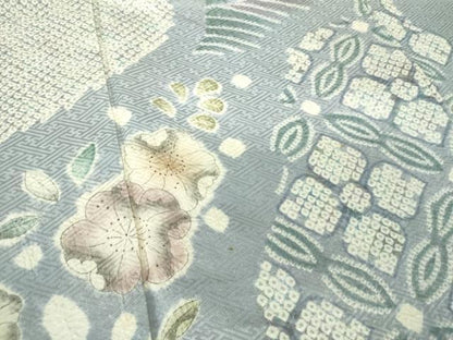 平和屋着物●訪問着　総絞り　辻が花　正絹　逸品　DABB4322ps