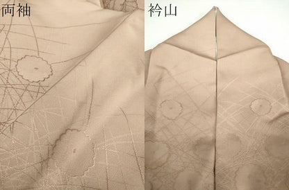 平和屋着物●皇室献上作家 北出与三郎 無地絵羽訪問着 草花地紋 胡桃染色 正絹 逸品 DABB4327ps