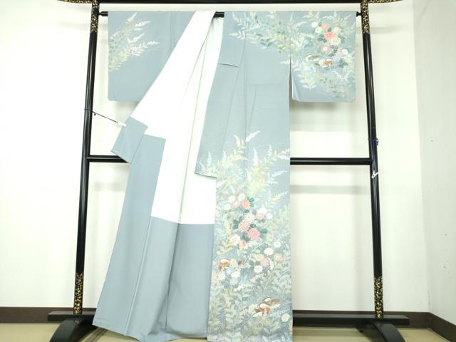 平和屋着物●訪問着 友禅 作家物 鴛鴦花文 暈し染め 正絹 逸品 DABB4330ps