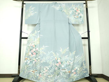 平和屋着物●訪問着 友禅 作家物 鴛鴦花文 暈し染め 正絹 逸品 DABB4330ps