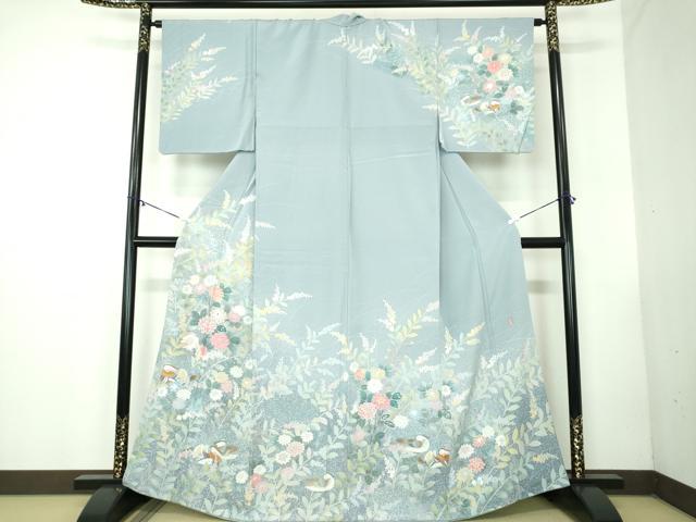 平和屋着物●訪問着 友禅 作家物 鴛鴦花文 暈し染め 正絹 逸品 DABB4330ps