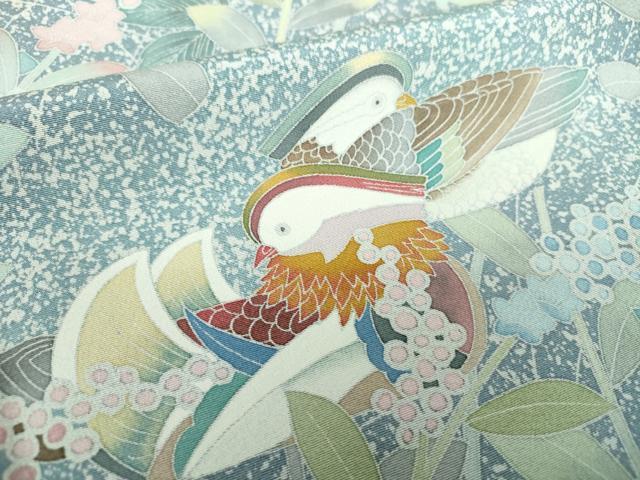 平和屋着物●訪問着 友禅 作家物 鴛鴦花文 暈し染め 正絹 逸品 DABB4330ps