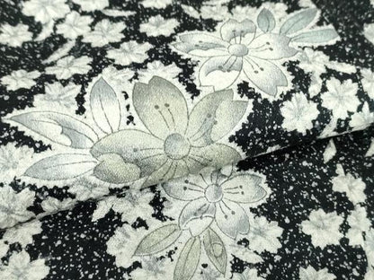 平和屋着物●訪問着 絞り 辻が花 黒地 たたき染め 正絹 逸品 DABB4331ps