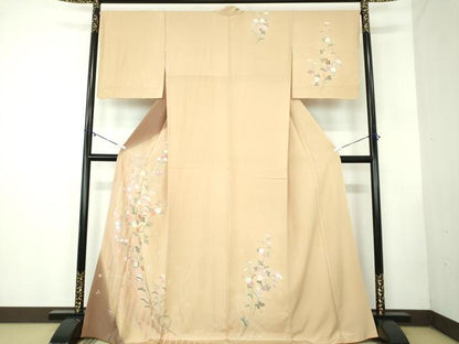 平和屋着物●訪問着 草花文 舞桜 暈し染め 金彩 正絹 逸品 DABB4334ps