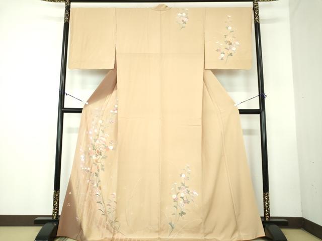 平和屋着物●訪問着 草花文 舞桜 暈し染め 金彩 正絹 逸品 DABB4334ps
