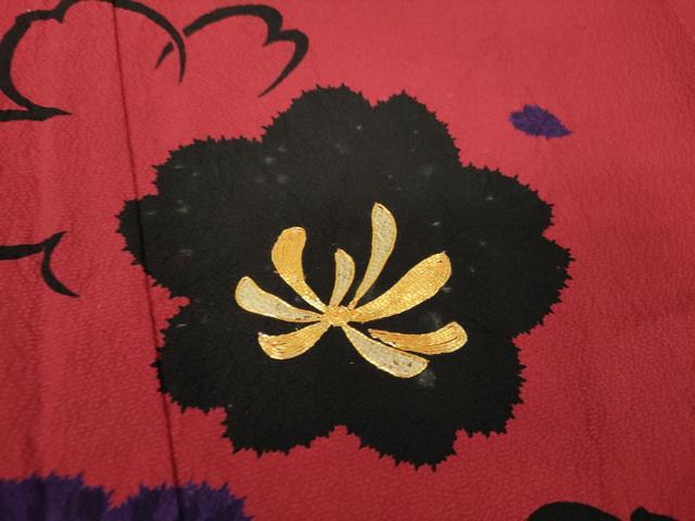 平和屋着物●豪華振袖 駒刺繍 舞花文 金彩 正絹 逸品 DABB4338ps