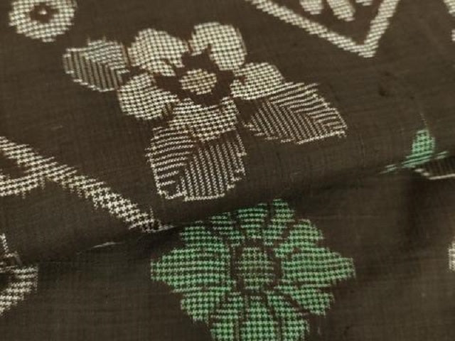 平和屋着物●アンティーク 大正ロマン 本場大島紬 龍郷絣 花菱文 正絹 逸品 DABB4343ps