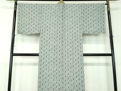 平和屋着物●男性　長襦袢　無双仕立て　麻の葉文様　正絹　逸品　DABB4350ps