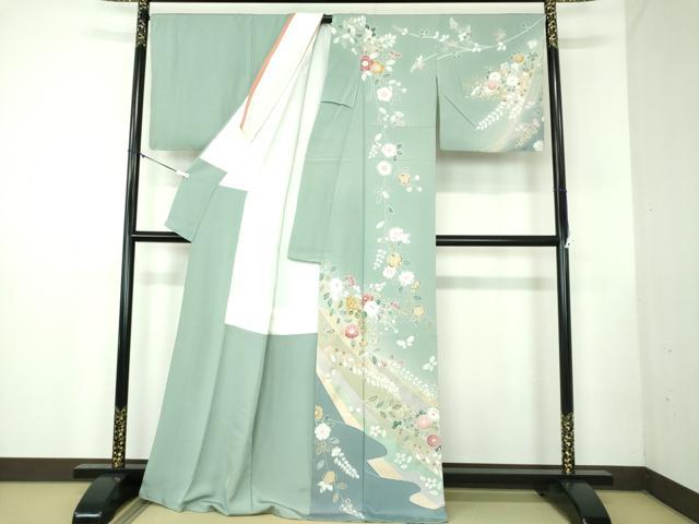 平和屋着物●訪問着 辻が花 暈し染め 金銀彩 正絹 逸品 未使用 DABB4359ps