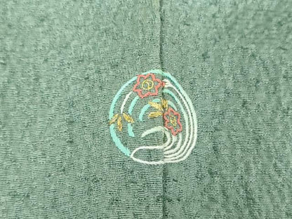平和屋着物●訪問着 駒刺繍 渡橋飛鶴風景花文 暈し染め 金彩 正絹 逸品 DABB4360ps