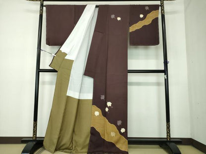平和屋着物●ファッションデザイナー HIROKO KOSHINO コシノヒロコ 訪問着 絞り 千鳥 金彩 正絹 逸品 未使用 DABB4366ps