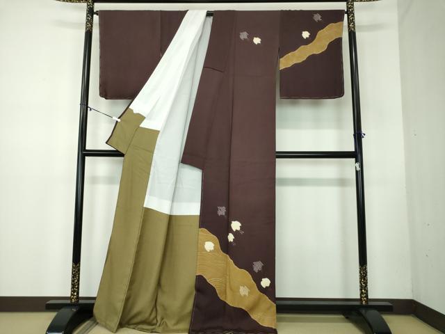 平和屋着物●ファッションデザイナー HIROKO KOSHINO コシノヒロコ 訪問着 絞り 千鳥 金彩 正絹 逸品 未使用 DABB4366ps