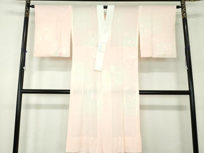 平和屋着物●上質な長襦袢 無双仕立て 露芝舞蝶地紋 暈し染め 正絹 逸品 未使用 DABB4369ps