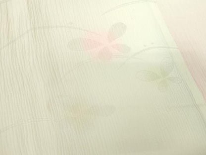 平和屋着物●上質な長襦袢 無双仕立て 露芝舞蝶地紋 暈し染め 正絹 逸品 未使用 DABB4369ps