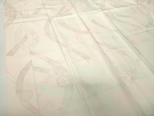平和屋着物●上質な長襦袢 袷 花熨斗地紋 暈し染め 正絹 逸品 DABB4370ps
