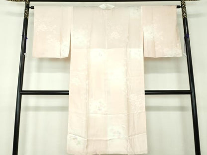 平和屋着物●上質な長襦袢 無双仕立て 舞扇花地紋 暈し染め 正絹 逸品 DABB4373ps