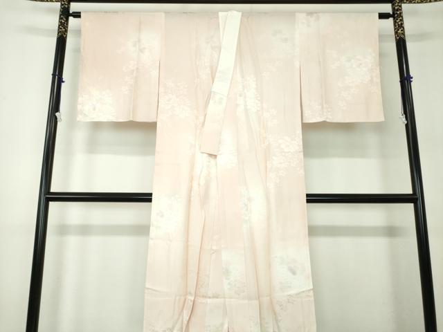 平和屋着物●上質な長襦袢 無双仕立て 舞扇花地紋 暈し染め 正絹 逸品 DABB4373ps