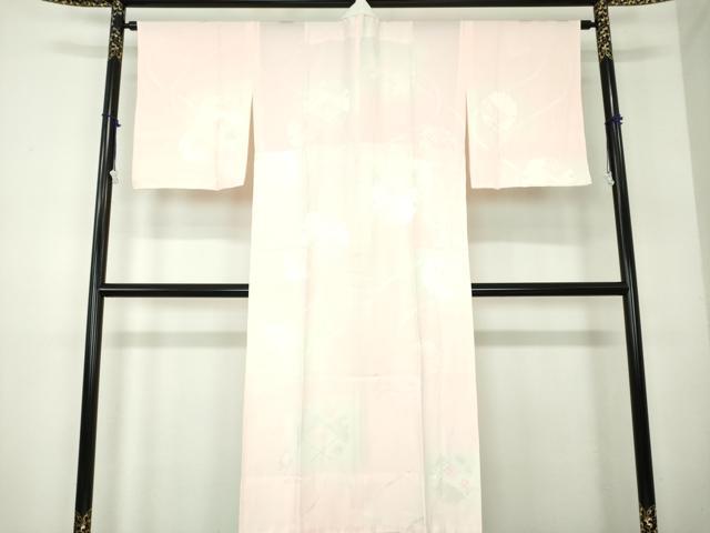 平和屋着物●上質な長襦袢 無双仕立て 雪輪花菱地紋 暈し染め 正絹 逸品 未使用 DABB4374ps