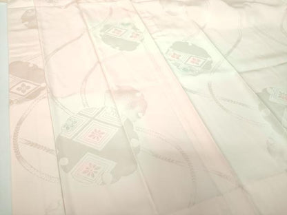 平和屋着物●上質な長襦袢 無双仕立て 雪輪花菱地紋 暈し染め 正絹 逸品 未使用 DABB4374ps