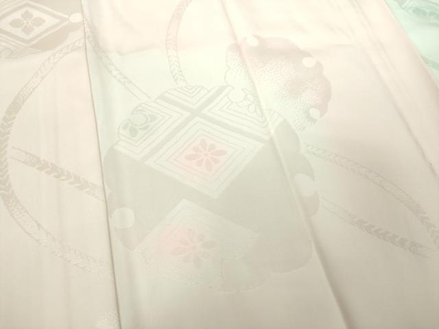 平和屋着物●上質な長襦袢 無双仕立て 雪輪花菱地紋 暈し染め 正絹 逸品 未使用 DABB4374ps