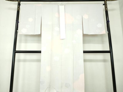 平和屋着物●上質な長襦袢 袷 絞り 舞梅地紋 暈し染め 正絹 逸品 DABB4375ps