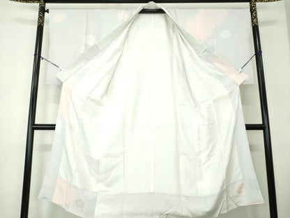 平和屋着物●上質な長襦袢 袷 絞り 舞梅地紋 暈し染め 正絹 逸品 DABB4375ps