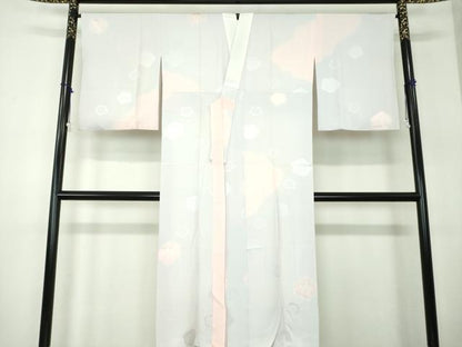 平和屋着物●上質な長襦袢 袷 絞り 舞梅地紋 暈し染め 正絹 逸品 DABB4375ps