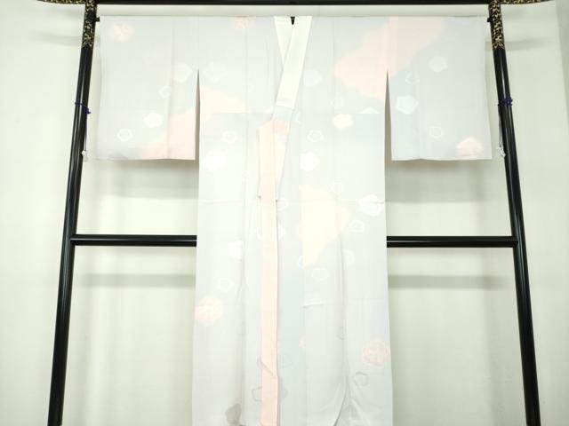 平和屋着物●上質な長襦袢 袷 絞り 舞梅地紋 暈し染め 正絹 逸品 DABB4375ps