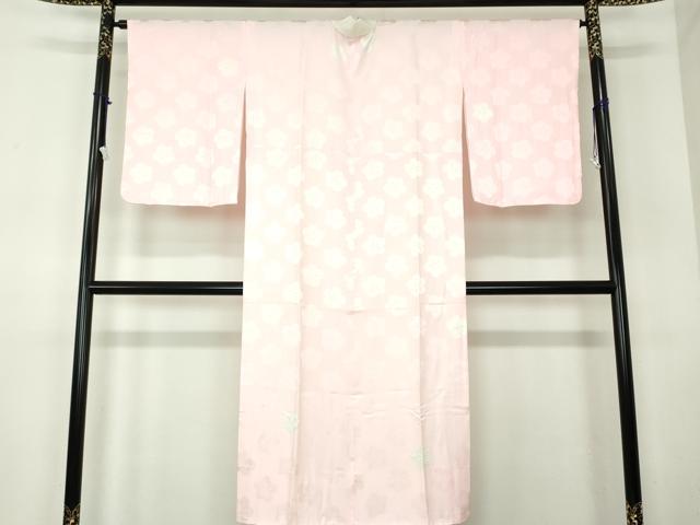 平和屋着物●上質な長襦袢 袷 絞り 舞梅地紋 正絹 逸品 DABB4379ps