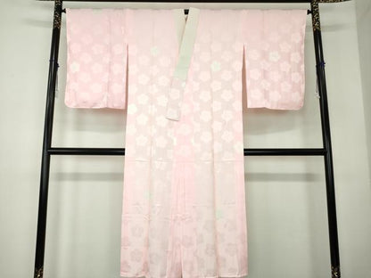 平和屋着物●上質な長襦袢 袷 絞り 舞梅地紋 正絹 逸品 DABB4379ps