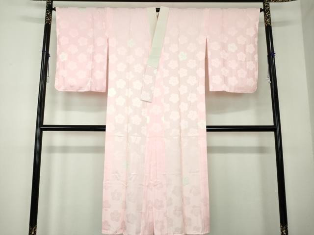 平和屋着物●上質な長襦袢 袷 絞り 舞梅地紋 正絹 逸品 DABB4379ps