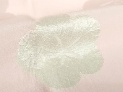 平和屋着物●上質な長襦袢 袷 絞り 舞梅地紋 正絹 逸品 DABB4379ps