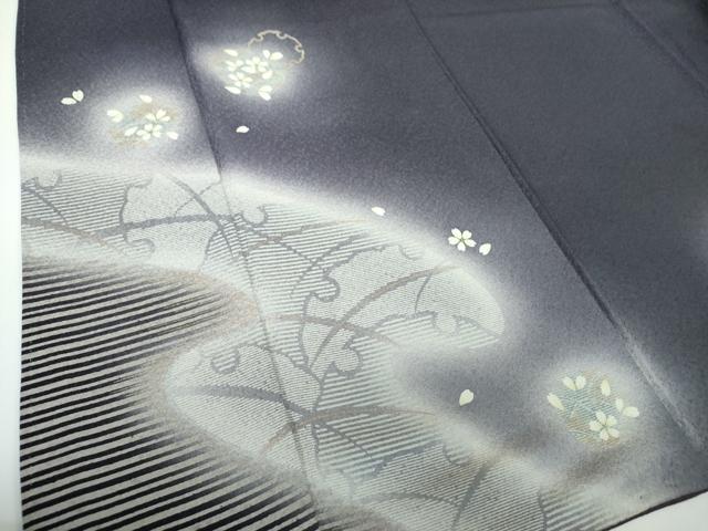 平和屋着物●訪問着 雪輪舞桜 暈し染め 金彩 正絹 逸品 DABB4380ps