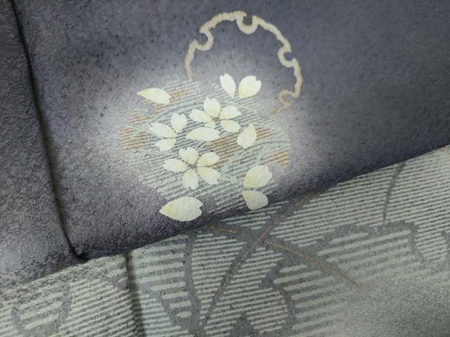 平和屋着物●訪問着 雪輪舞桜 暈し染め 金彩 正絹 逸品 DABB4380ps