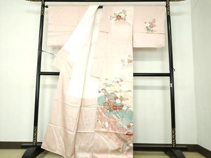 平和屋着物●創業460年・千總 訪問着 御所車花文 暈し染め 金彩 正絹 逸品 DABB4385ps
