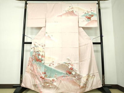 平和屋着物●創業460年・千總 訪問着 御所車花文 暈し染め 金彩 正絹 逸品 DABB4385ps