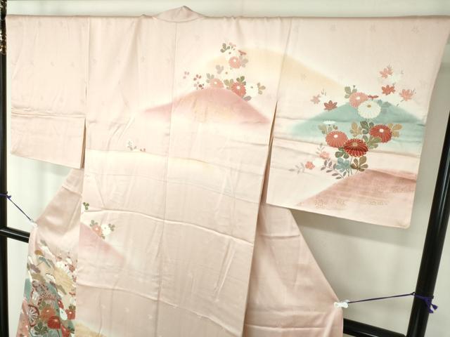 平和屋着物●創業460年・千總 訪問着 御所車花文 暈し染め 金彩 正絹 逸品 DABB4385ps