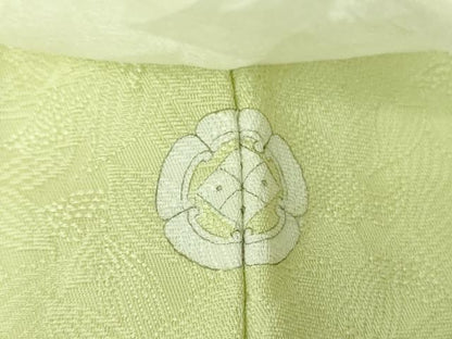 平和屋着物●上質な色無地 南天地紋 若菜色 さが美扱い 正絹 逸品 DABB4387ps