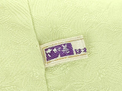 平和屋着物●上質な色無地 南天地紋 若菜色 さが美扱い 正絹 逸品 DABB4387ps
